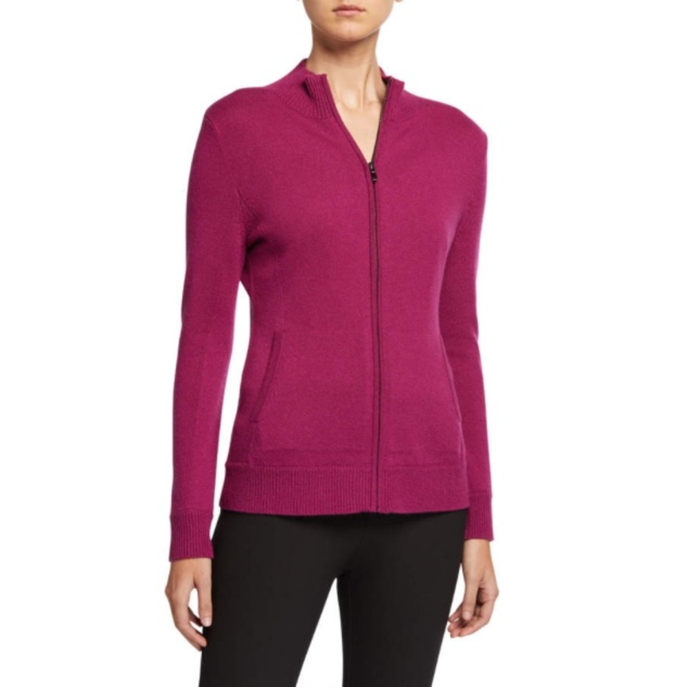 Neiman Marcus Cashmere Zip Jacket
